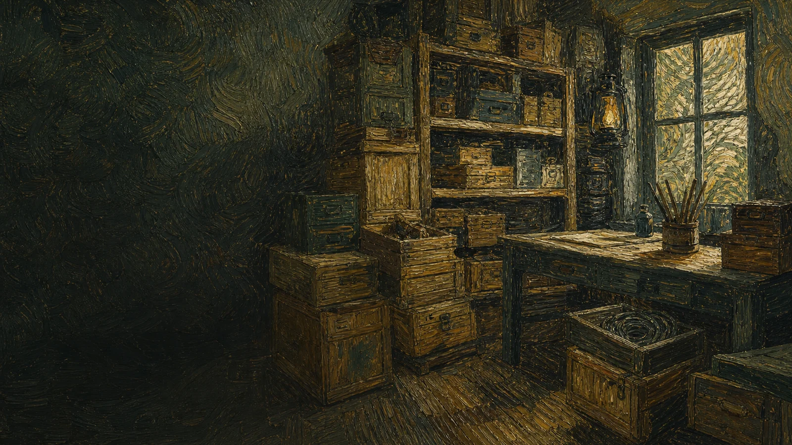 Warehouse shelves organized into a searchable digital model